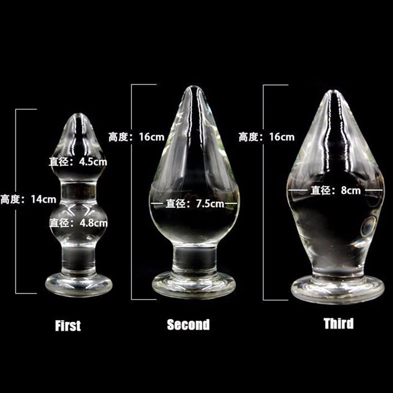 Новинка 2018 Кристальное стекло Анальная пробка для пениса мягкая большая длинная