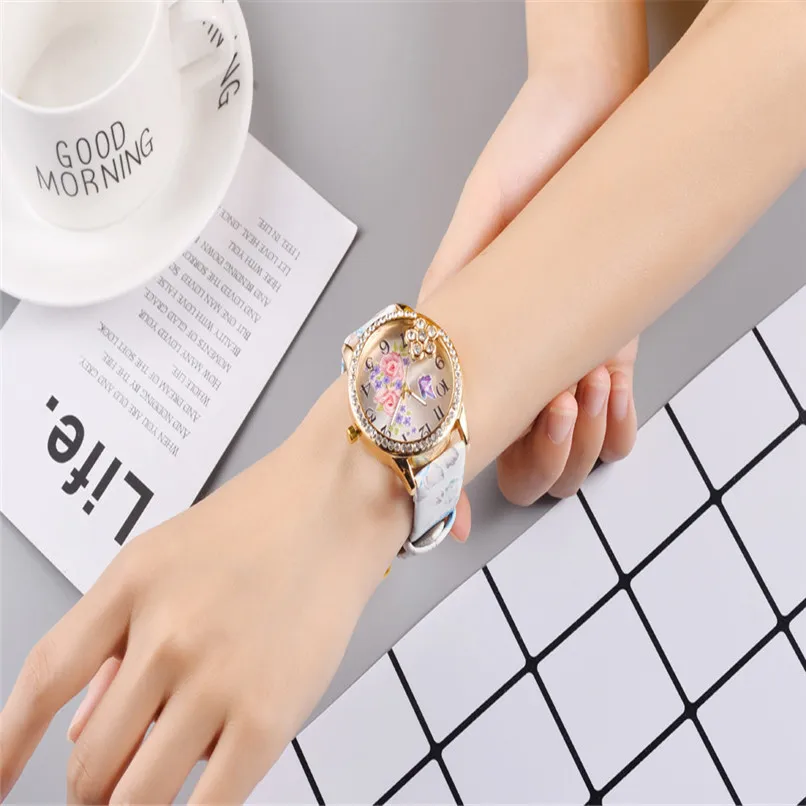 2018 Top Fashion Women Watches Female Clock Luxury Watch Neutral Flower Ladies Quartz Wrist Relogio 5FN | Наручные часы