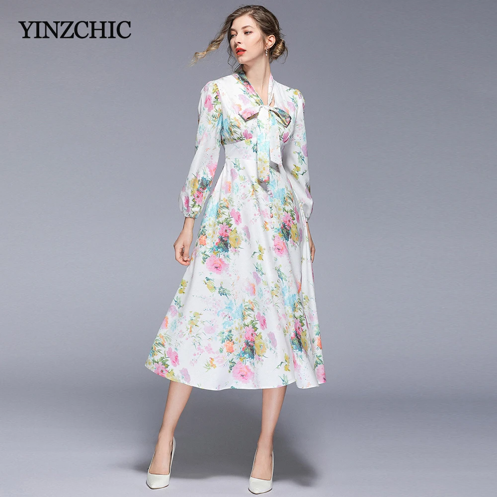 Элегантные женские весенние новые платья с бантиком тонкие трапециевидные