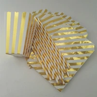 ipalmay gold party tableware baby shower drinking paper straws wedding party favor gift treat bags metallic gold popcorn boxes
