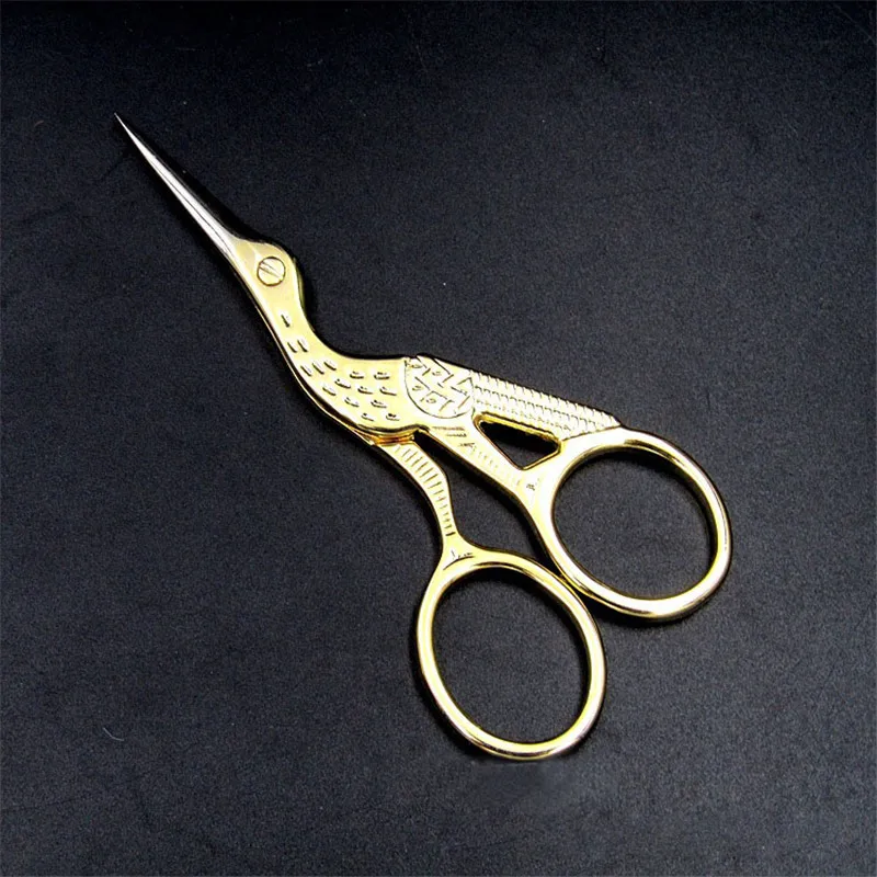 1 PC Vintage Gold Crane Shape Stork Embroidery Sewing Tools Measures Retro Craft Shears CrossStitch Scissors P15 | Дом и сад