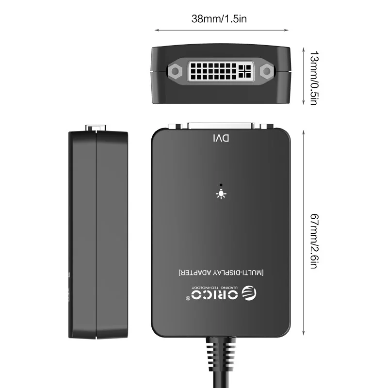 ORICO DU3D BK USB 3 0 Кабельный адаптер DVI внешняя графика для компьютера Экран расширение