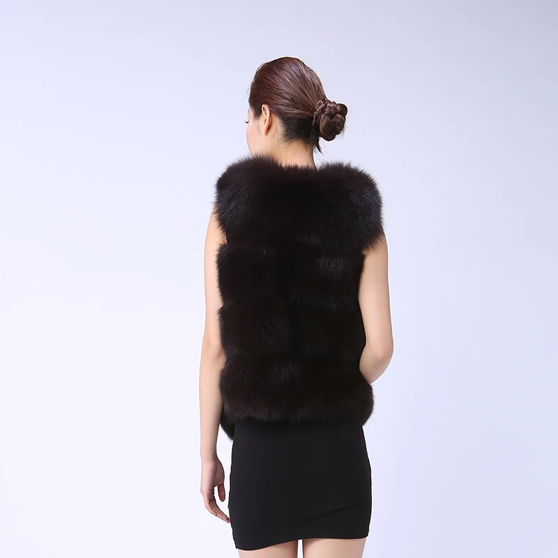 Новый бренд натурального меха лисы Полный пальто из высокого качества Модные