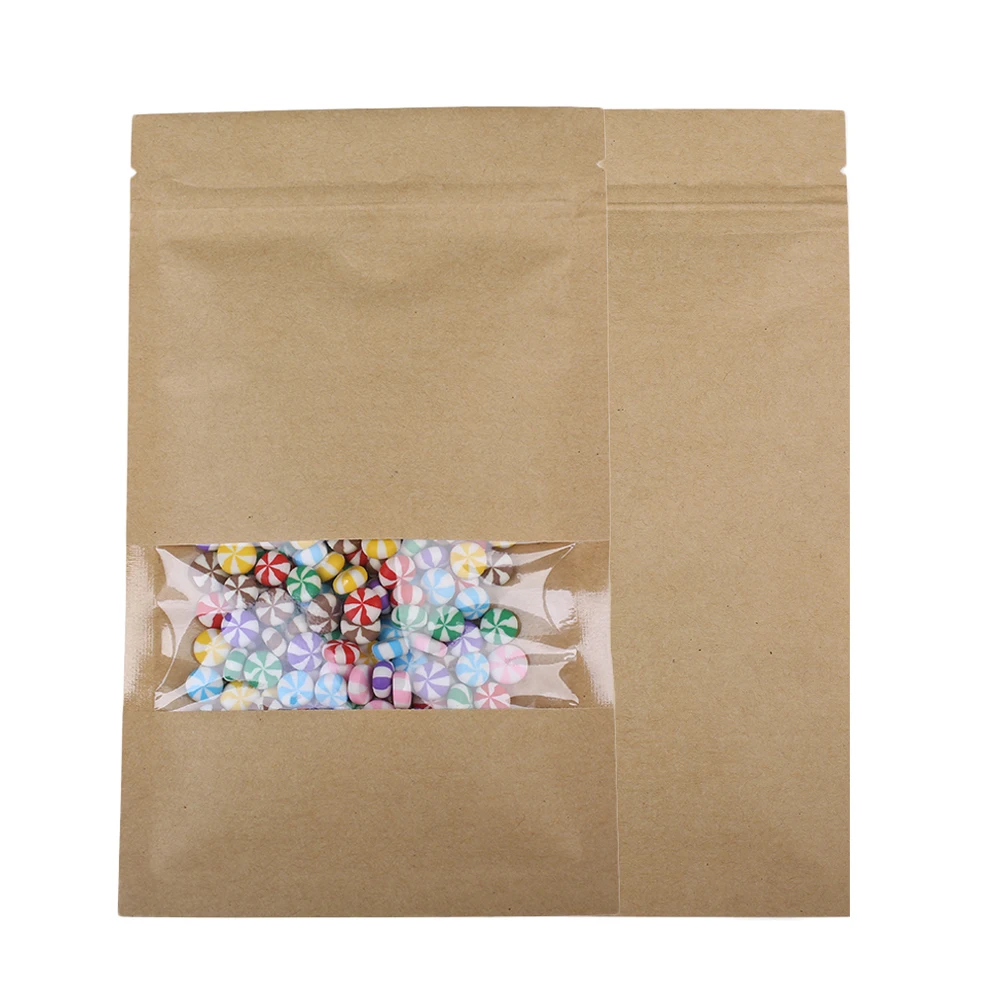 Прочные плоские коричневые пакеты из крафт бумаги разных размеров для еды пакет