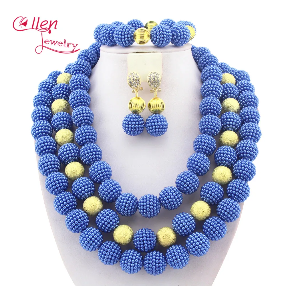 Идеальный комплект ювелирных изделий из африканских бусин в нигерийском стиле