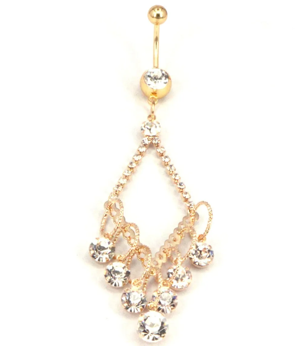 1 предмет золотой цвет пирсинг для пупка из медицинской стали кольцо в виде капли