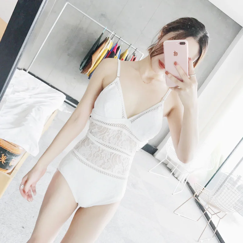 Swimwear Women 2017 Beach White Black One Piece Swimsuit Sexy Mesh Bodysuit Bathing Suit Swim Maillot de bain Femme | Спорт и
