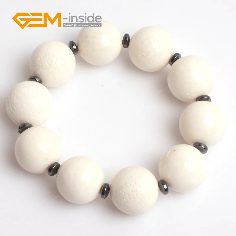 Самодельные браслеты с круглыми бусинами из натурального кораллового Южного