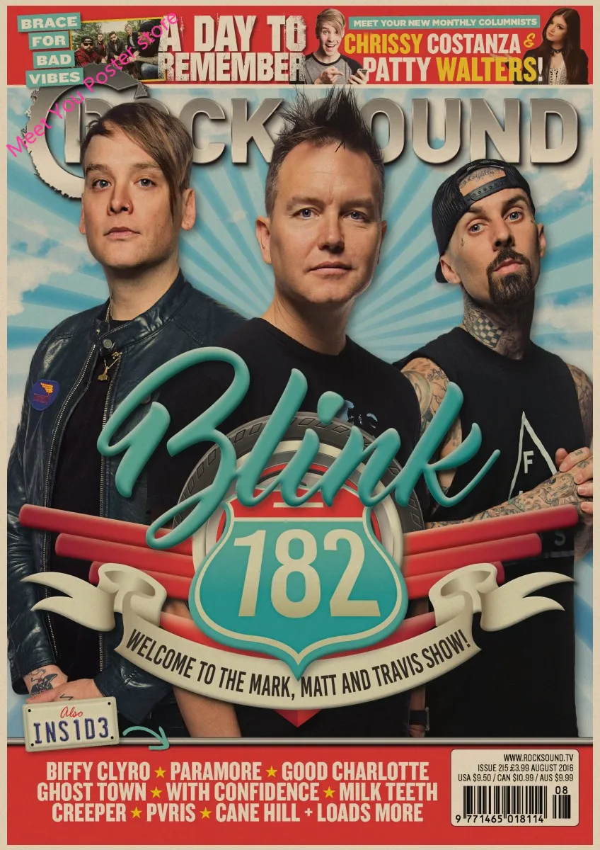 ВИНТАЖНЫЙ ПЛАКАТ Blink 182 рок-группа крафт ретро панк-рок плакат Европейская и американская музыкальная команда звезда рисунок Ретро плакат 1