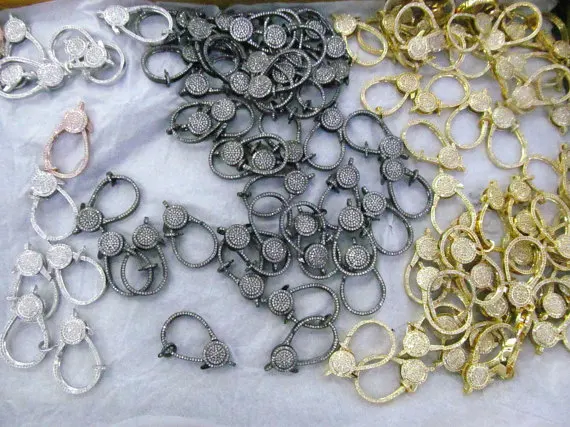 

Wholesale 6sets 18-25mm Micro Pave Enhancer Clasp,Large CZ Clasp,Pave Lobster Clasp,Lobster Closure