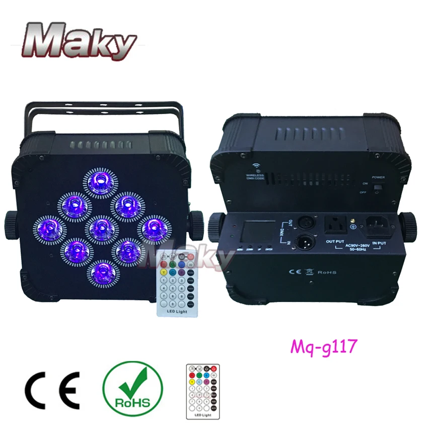 12XLOT + кейс для полета RGBWA UV беспроводной DMX ИК контроль батареи par light/светодиодный