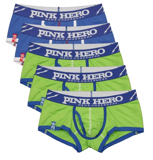 Классные! 5 шт./партия Pink Heroes Для мужчин нижнее белье трусы-боксеры хлопковое нижнее белье с персонажами из мультфильмов-Для мужчин трусы-боксеры Шорты модные, пикантные U сумка Для мужчин нижнее белье - Цвет: as show
