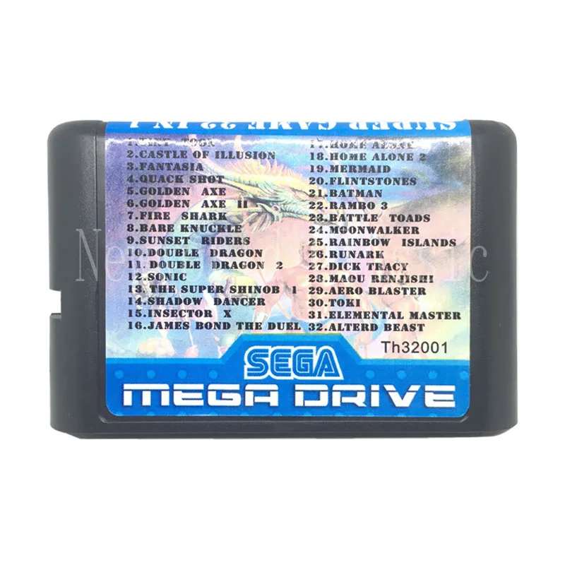 Игровой картридж MD 32 в 1 для 16 битной игры с PAC Mania SEGA GENESIS MegaDrive|Картриджи| |