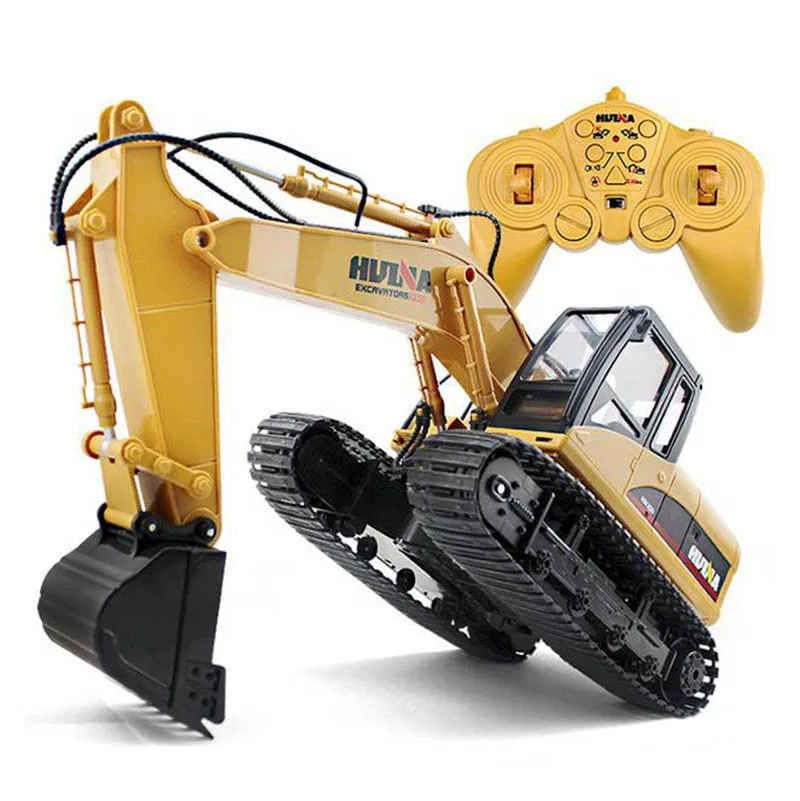 HUINA 15 Channel 2.4G Toys 1/14 RC Excavator Charging RC Car With Battery RC Alloy Excavator RTR for Kids Construction Vehicles enlarge