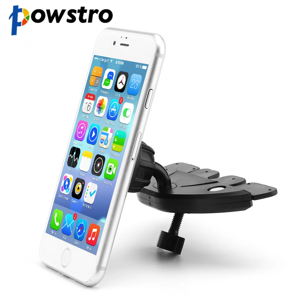 Автомобильный держатель для телефона Powstro фиксированный на CD слоте вращающийся