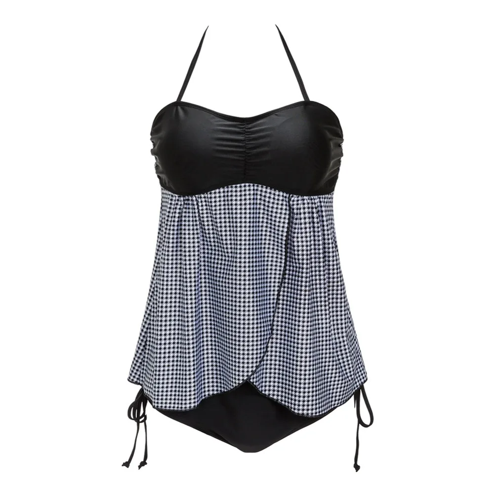 2018 женские купальные Костюм спортивный купальник с сеткой танкини размера плюс