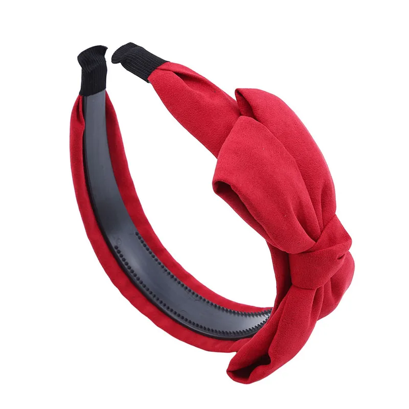 Solid Color Fabric Bow Headband Female Girl Hair Band Hat Accessories Bandwidth |