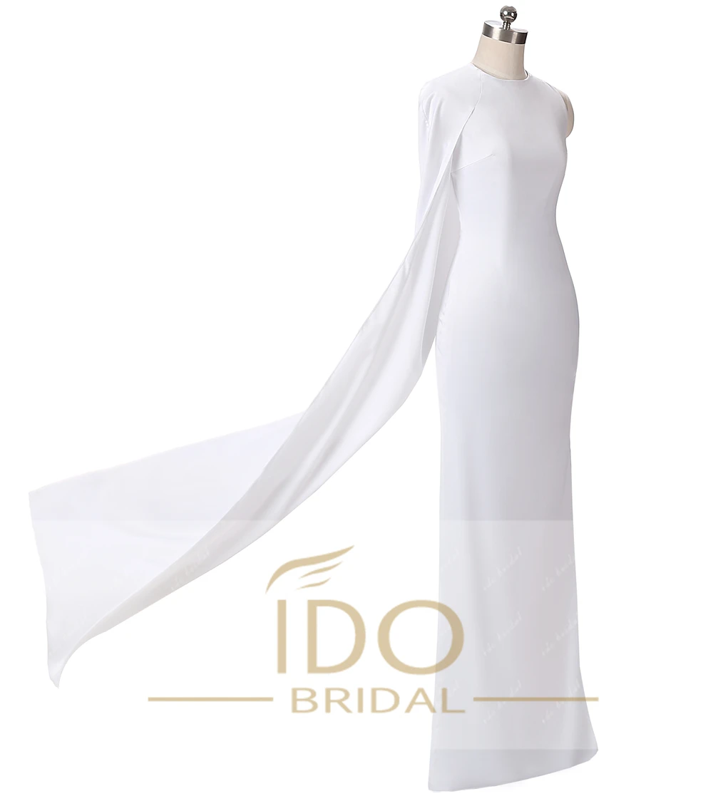 Sexy Oscars Red Carpet Dresses Karlie Kloss White Evening With Cape Mermaid Prom Gowns Long Formal Vestido de Fiesta S01 | Свадьбы и