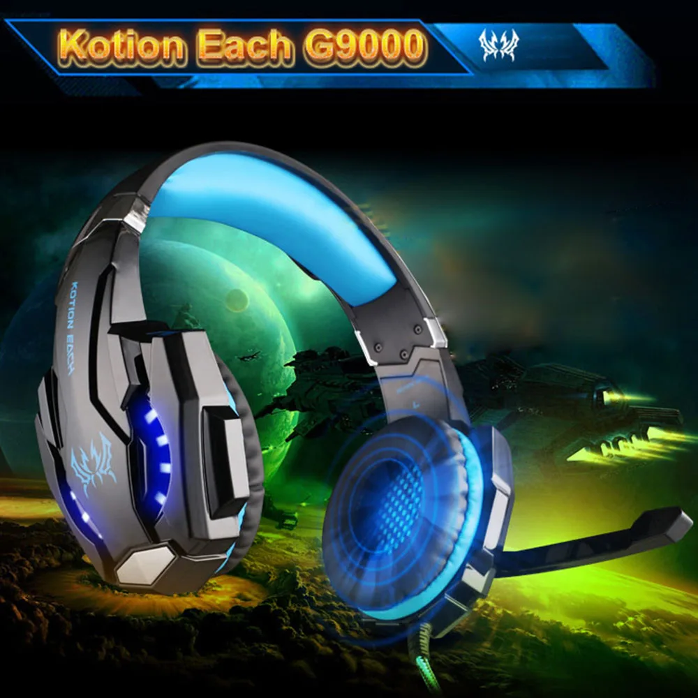 Новые игровые наушники KOTION EACH G9000 с глубокими басами стереонаушники для