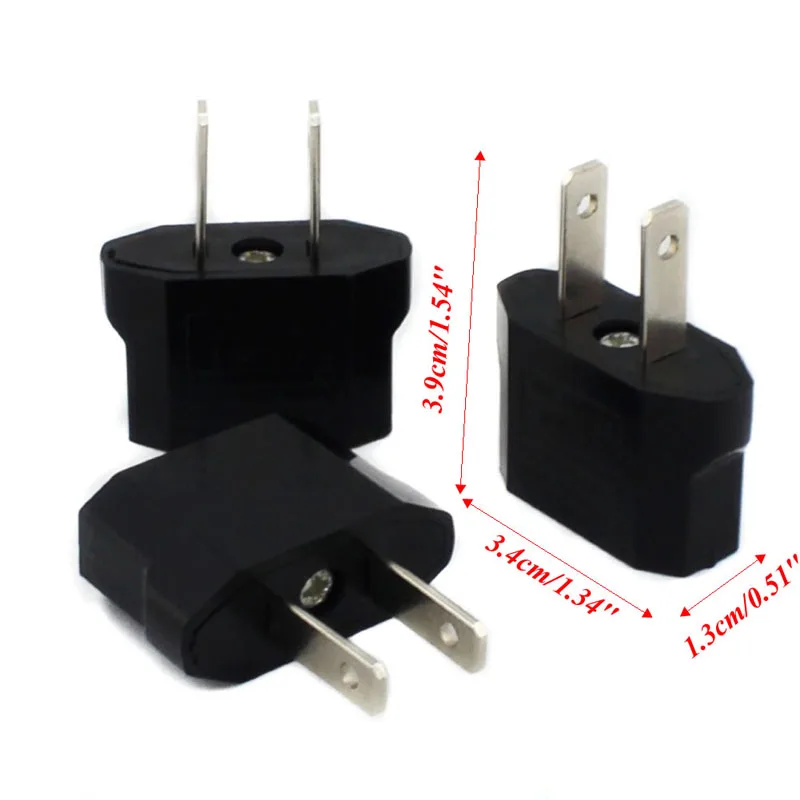 

10pcs European Euro EU to US USA Plug Travel Charger Adapter Outlet Converter Wholesale Adapter C26