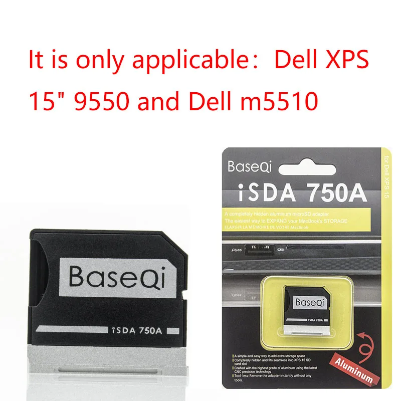 Алюминиевый невидимый мини-накопитель BaseQi Ninja адаптер tf-карты для Dell XPS 13 &quotи 15&quot
