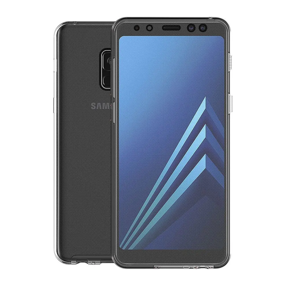 New Case 360 Degree Full Cover Soft Luxury Transparent Silicone for Samsung A8 2018 Plus |
