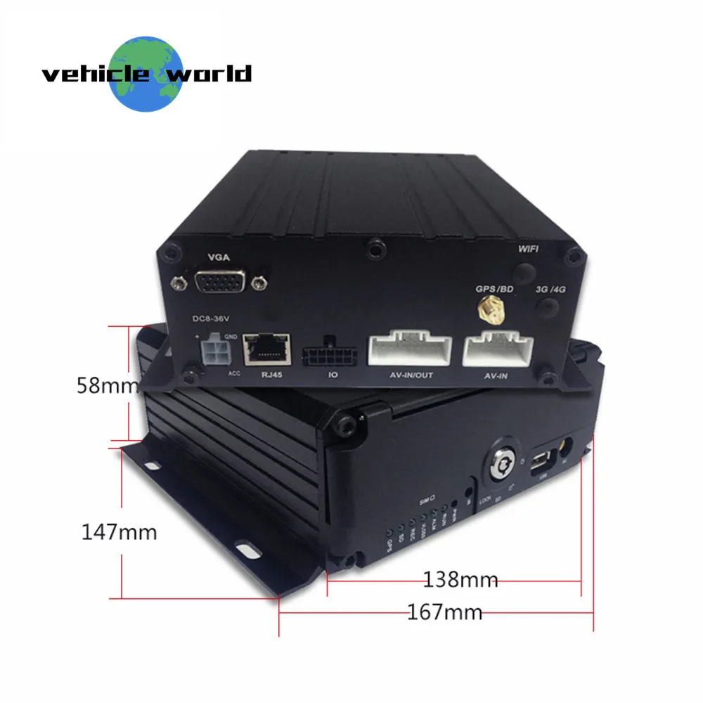 6Ch 2.0MP AHD 1080P GPS HDD SD карта мобильный видеорегистратор для трейлера грузовика такси