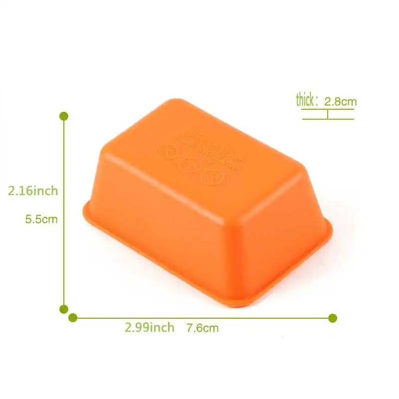 6pcs rectangle Silicone Cupcake Baking Cup Mold Soap Cake Tool Bakeware Pastry Tools Kitchen | Дом и сад