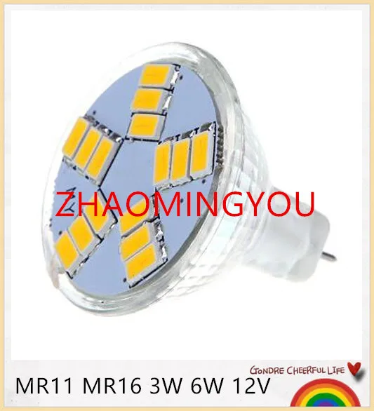 Светодиодные лампы MR11 1 шт./лот 3 Вт 4 5 9 светодиодов 12 15 5730SMD точечные светильники с