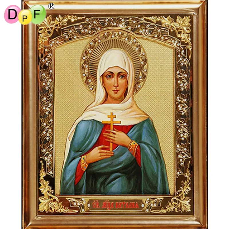 

New 5D DIY Diamond Painting Crystal Cross Stitch nun take cross Dame diamond embroidery Mosaic rhinestone Home Decor crafts
