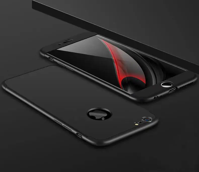 Роскошный Ультратонкий чехол ECTOBE для iphone 6, 6 S, 7, 7 plus, полное покрытие, Жесткий ПК для iphone 5, 5s, SE, чехол для телефона, двойной Dip, защитный чехол s - Цвет: Black