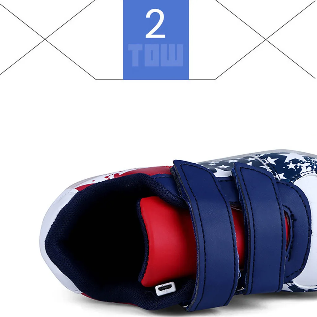 Toddler Infant Flag Baby Girls USB Breathable LED Luminous Sport Shoes Sneakers | Детская одежда и обувь