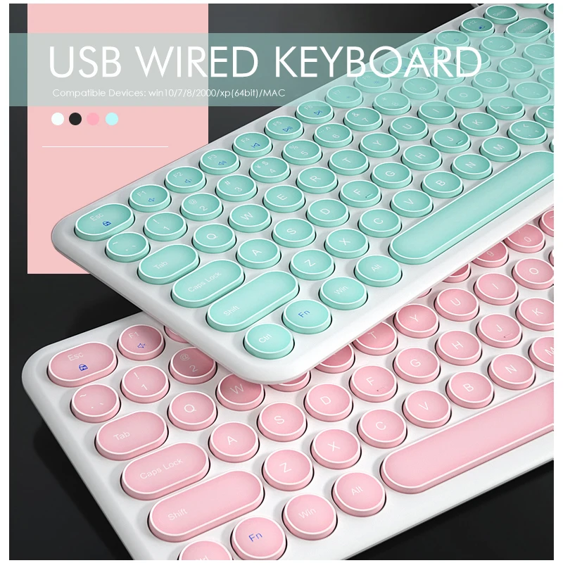 Клавиатура b. O.W Wire с 96 круглыми клавишами ультратонкий проводной USB-порт KB Plug and Play
