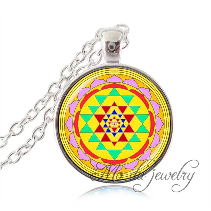 1pc Buddhist Sri Yantra Pendant Mandala Necklace Sacred Geometry Jewelry Women | Украшения и аксессуары