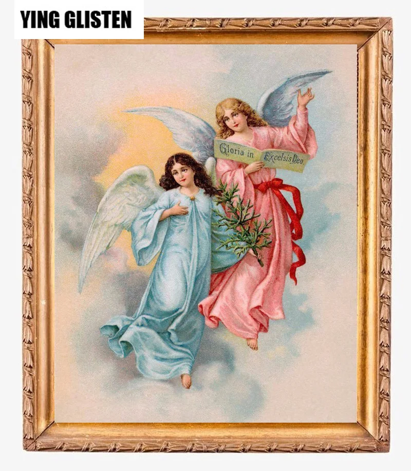 Ин glisten'religion Красота angel'diamond Вышивка вышивки крестом алмазов картина полный