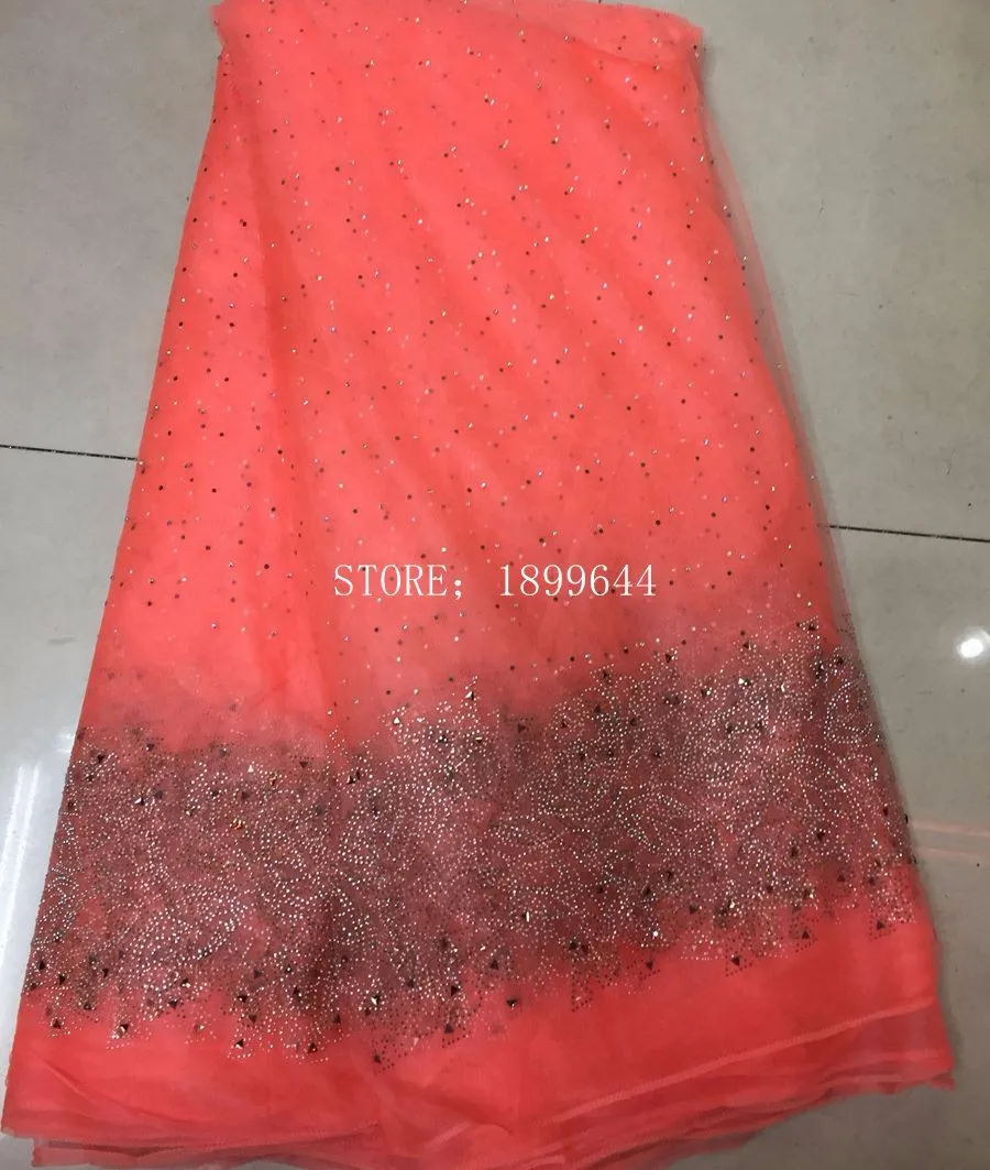 Free Shipping !Newest Arrival Beautiful with stone fabric Fashionable bright African Tull lace For Nigerian Wedding Dresses | Дом и сад