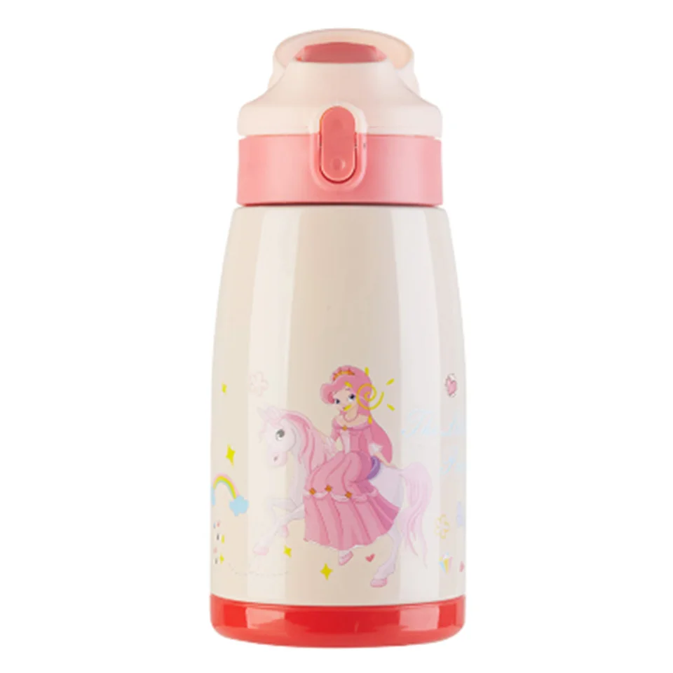 Pink Transhome детский термос бутылка из нержавеющей стали вакуумный термос бутылка воды для детей бутылка с соломинкой термос кружка чашка - Цвет: Pink