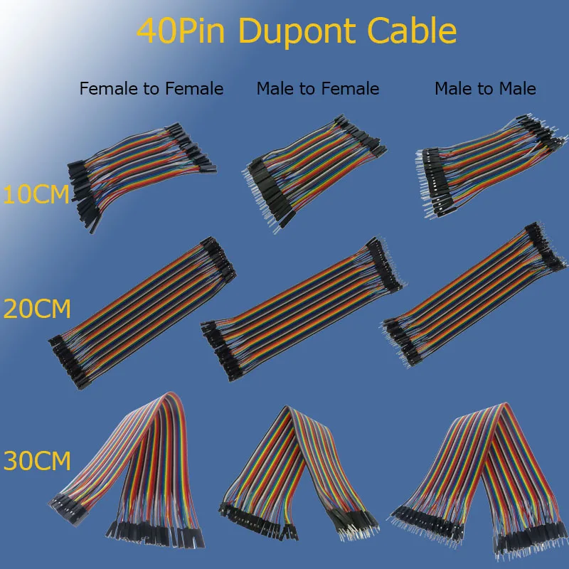 Dupont line 120 шт. 10 см/20 см/30 см штекер мал + гнездо и перемычка Кабель для Arduino DIY