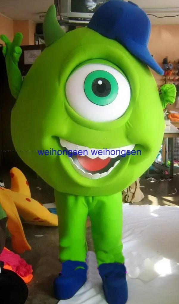 Make EVA материал зеленый Mike Monster Wazowski Одноглазый талисман костюм мультфильм одежда
