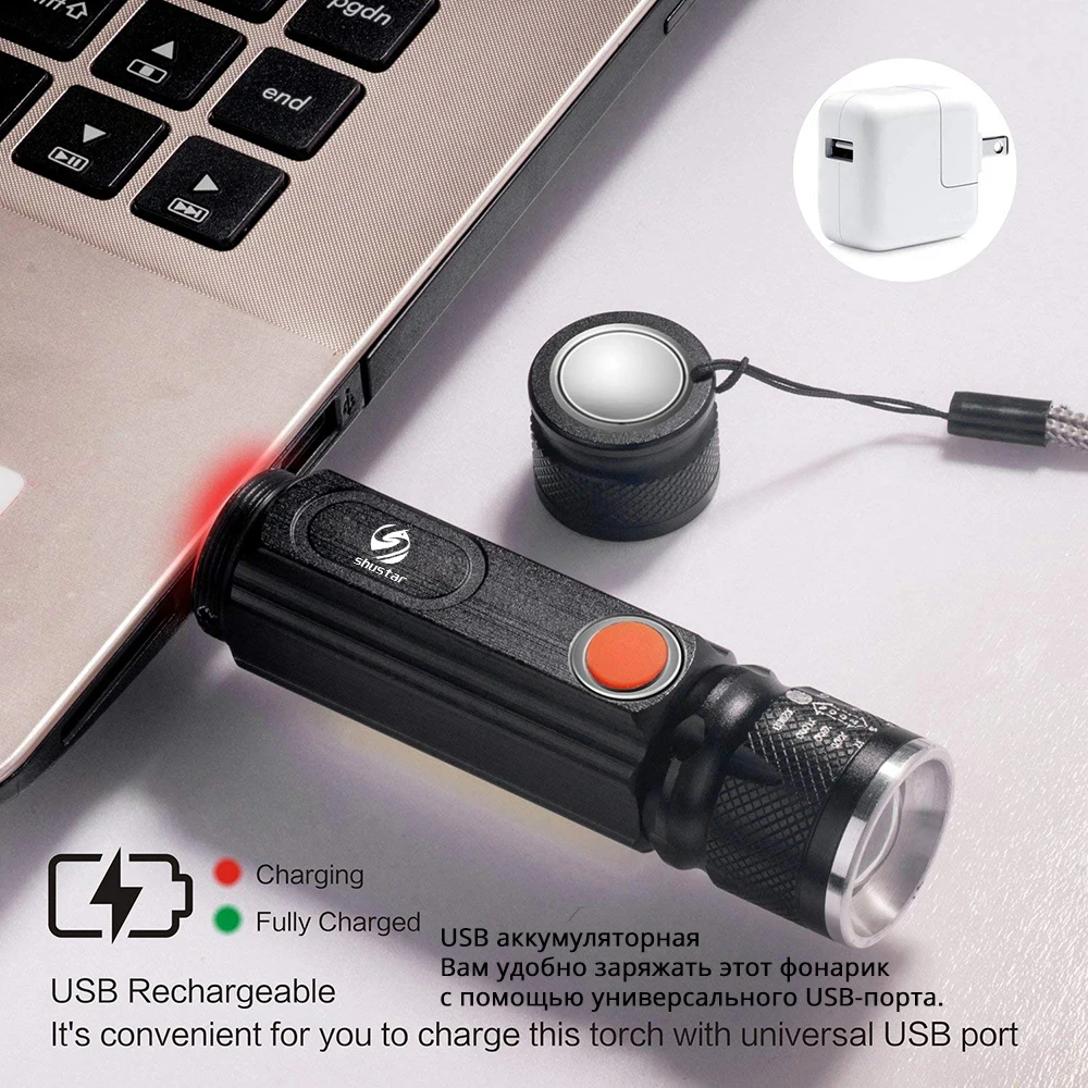 USB Перезаряжаемый светодиодный светильник вспышка велосипедный боковой дизайн +