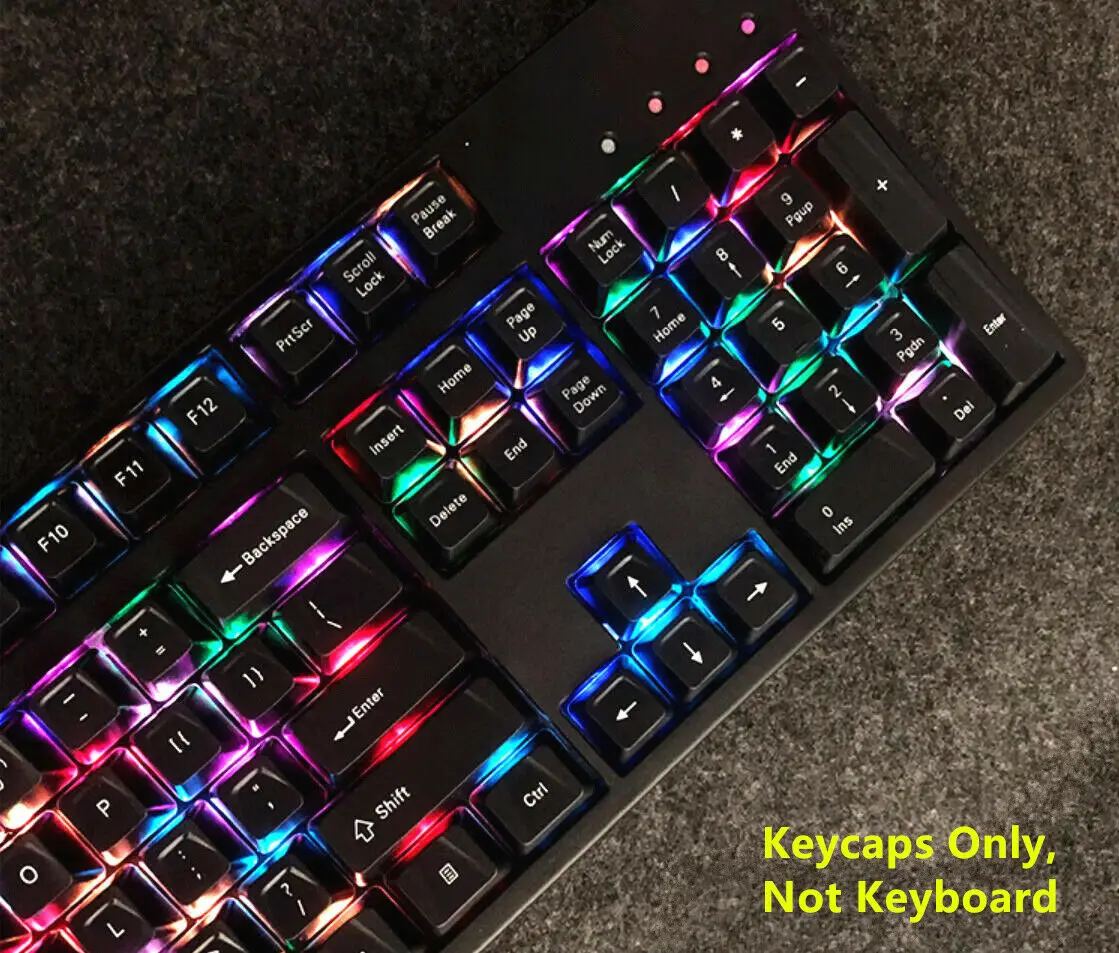 104 клавиш изогнутый край Keycap черный лазер игровые колпачки для Cherry MX механическая