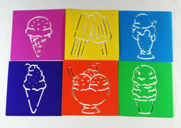 6 шт./лот трафарет для творчества Icecream подарки на день рождения летние ремесла и
