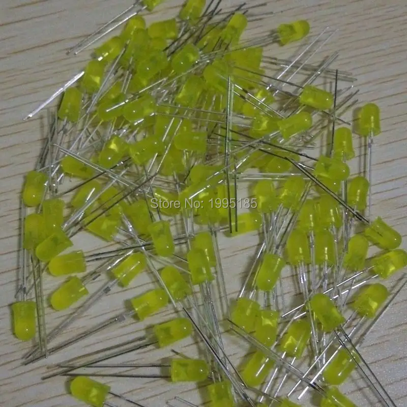 

5mm led yellow 100pcs F5 LED 5MM yellow to yellow DIP2 long legs 5mm led yellow New and original free shipping