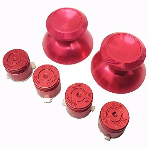 6pcs red Металлические аналоговые джойстики алюминиевые Dpad экшн-кнопки для Dualshock 4 PS4 Playstation 4 Pro Slim геймпад аксессуары - Цвет: 6pcs red
