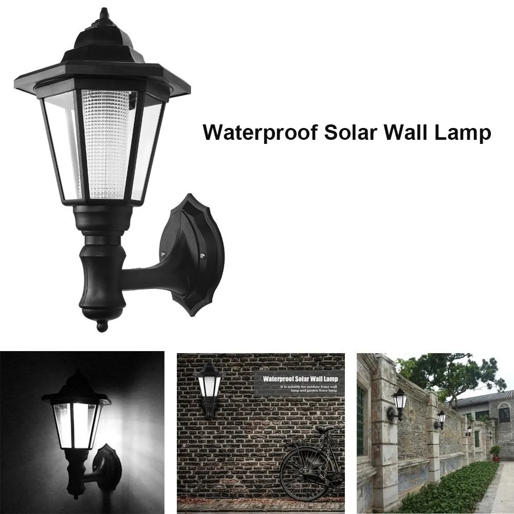 Free Shipping 1PACK Solar Powered Outdoor LED Wall Sconce Lantern Mounted Security Lights Garden Fence Yard Hexagonal Lamp | Лампы и
