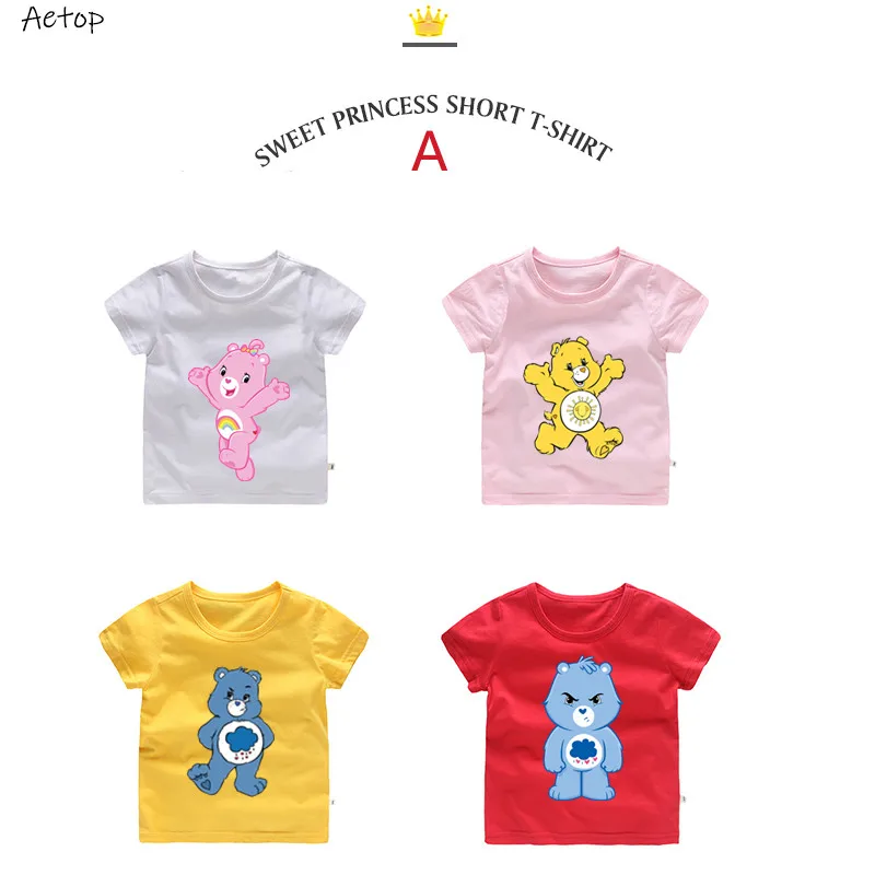 100% хлопок детская одежда с рисунком из аниме care bears футболка логотипом