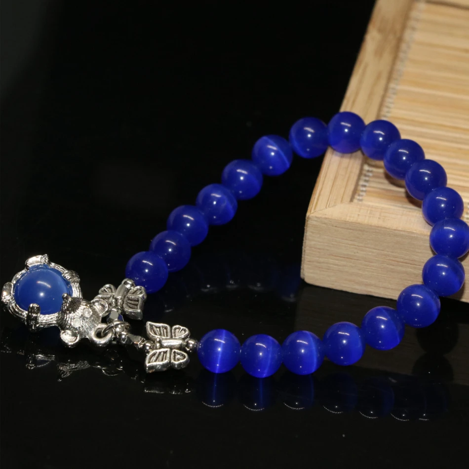 Милая подвеска мышь Заводская розетка уникальный дизайн синий &quotкошачий глаз&quot