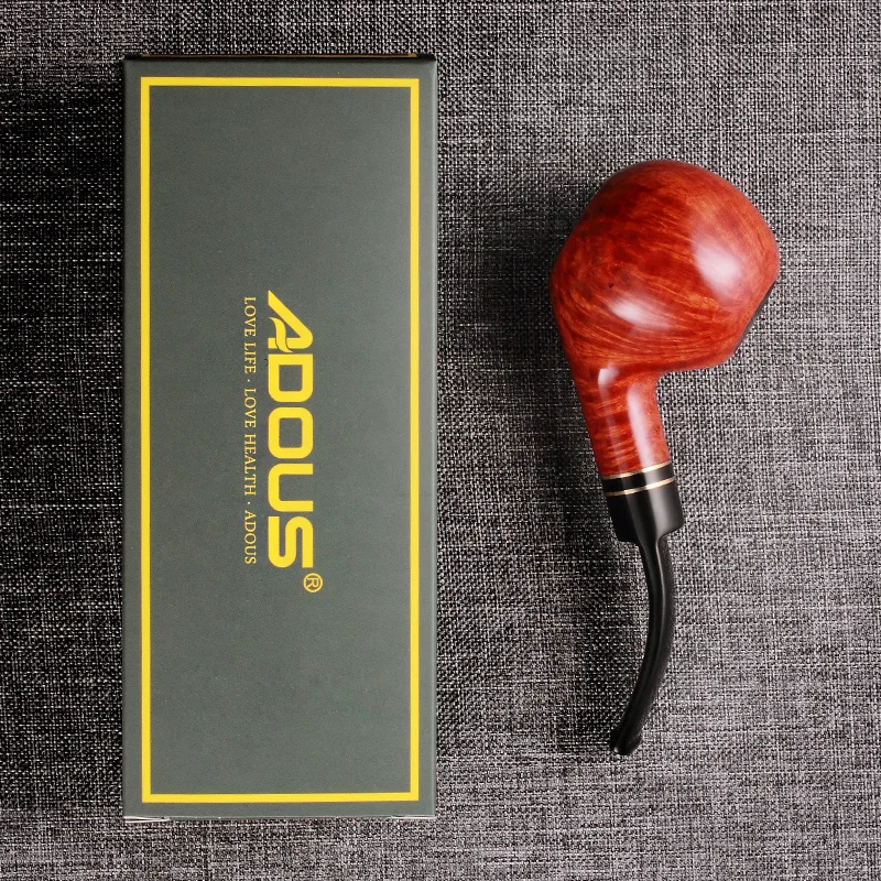 

2017 ADOUS NEW Bruyere cigarette pipes Cigar 9mm Log Handmade Portable Smoking tobacco Gentleman gift cigarette AS657
