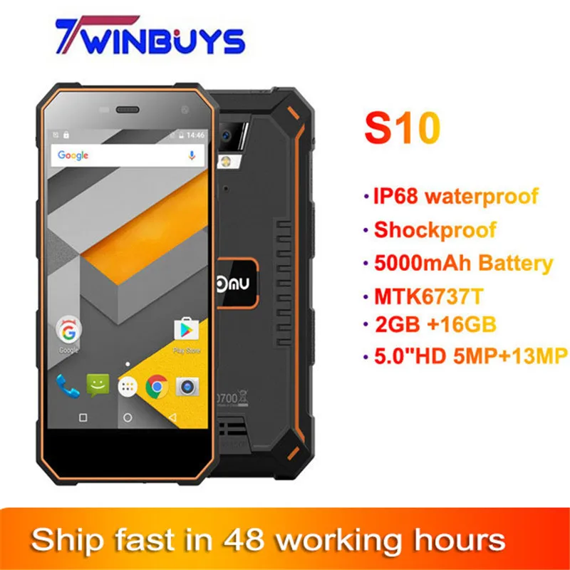 Nomu S10 смартфон с 5 0 дюймовым дисплеем четырёхъядерным процессором MTK6737T ОЗУ 2 Гб