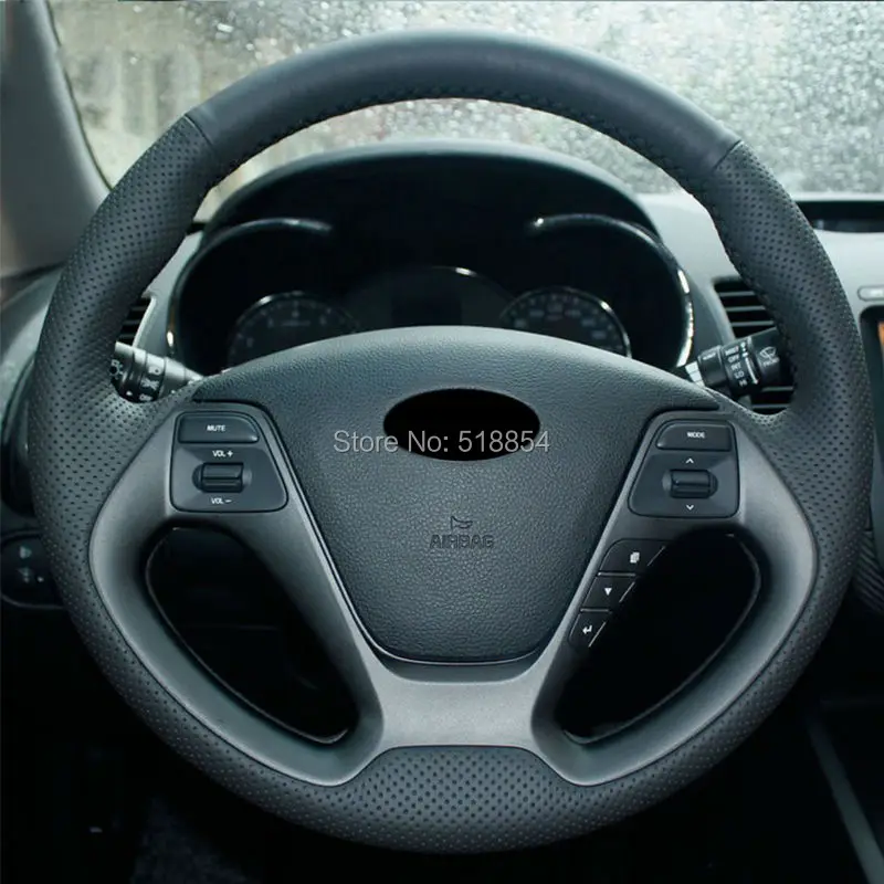 Черный чехол рулевого колеса автомобиля из искусственной кожи для Kia K3 2013 Kia K2 Kia Ceed Cee 'd 2013 Kia Cerato 2013